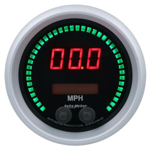 Autometer Gauge, Speedo, 3 3/8", 260Mph / 260Kmh, Elec Program, Sport-Comp Elite Digital, Sport-Comp
