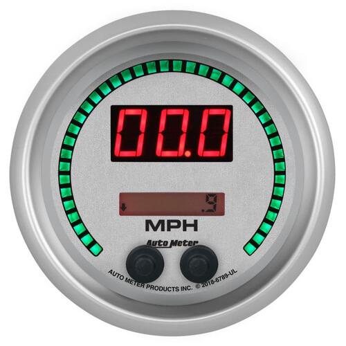 Autometer Gauge, Speedo, 3 3/8", 260Mph / 260Km/H, Elec Program, Ultra-Lite Elite Digital, Ultra-Lit