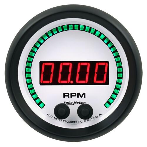 Autometer Gauge, Tachometer, 3 3/8", 16K Rpm, In-Dash, Phantom Elite Digital, Phantom