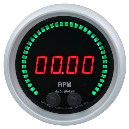 Autometer Gauge, Tachometer, 3 3/8", 16K Rpm, In-Dash, Sport-Comp Elite Digital, Sport-Comp
