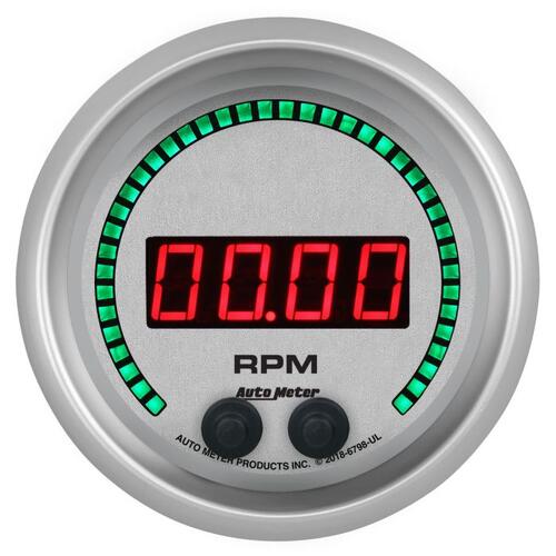 Autometer Gauge, Tachometer, 3 3/8", 16K Rpm, In-Dash, Ultra-Lite Elite Digital, Ultra-Lite