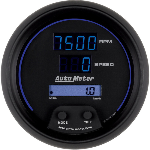 Autometer Gauge Tachometer / Speedometer 3 3 / 8 in. 260mph / 260kmh / 0-10K RPM Programmable Digi