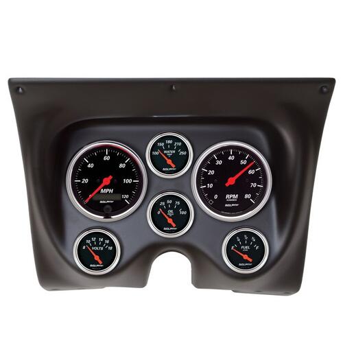 Autometer Direct Fit Dash Kit, Camaro/Firebird 67-68, Tach/Mph/Fuel/Oilp/Wtmp/Volt, Db, Designer Bla