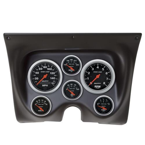 Autometer Direct Fit Dash Kit, Camaro/Firebird 67-68, Tach/Mph/Fuel/Oilp/Wtmp/Volt, Sport-Comp, Spor
