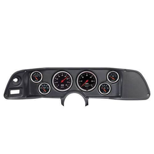 Autometer Direct Fit Dash Kit, Camaro 70-78, Tach/Mph/Fuel/Oilp/Wtmp/Volt, Designer Black, Designer