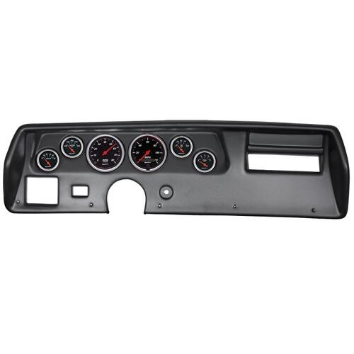 Autometer Direct Fit Dash Kit, Chevelless/Elcamino/Monte 70-72, Rpm/Mph/Fuel/Oilp/Wtmp/Bat, Db, Desi