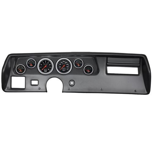 Autometer Direct Fit Dash Kit, Chevelless/Elcamino/Monte 70-72, Rpm/Mph/Fuel/Oilp/Wtmp/Bat, Sc, Spor