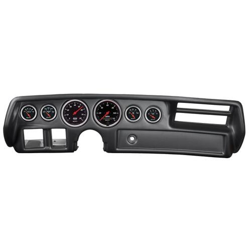 Autometer Direct Fit Dash Kit, Chevelle/Elcamino/Malibu 70-72, Rpm/Mph/Fuel/Oilp/Wtmp/Volt, Db, Desi