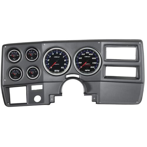 Autometer Direct Fit Dash Kit, Chevy Truck/Suburban 73-83, Rpm/Mph/Fuel/Oilp/Wtmp/Volt, Cobalt, Coba