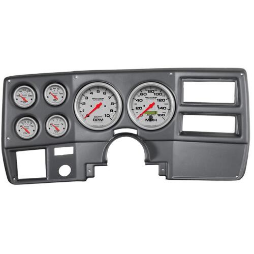 Autometer Direct Fit Dash Kit, Chevy Truck/Suburban 73-83, Tach/Mph/Fuel/Oilp/Wtmp/Volt, Ul, Ultra-L