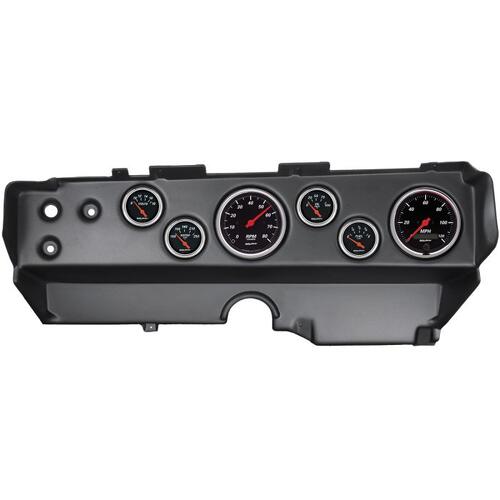 Autometer Direct Fit Dash Kit, Ebody/Cuda/Challenger 70-74, Tach/Mph/Fuel/Oilp/Wtmp/Volt, Db, Design