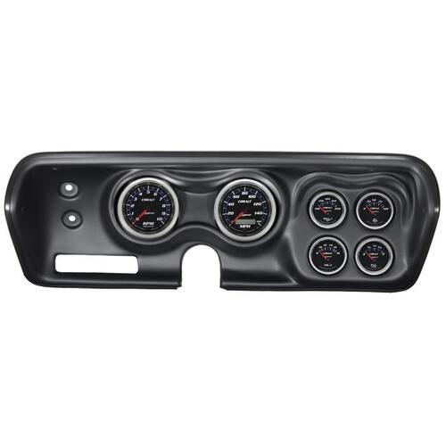 Autometer Direct Fit Dash Kit, Bbody/Chrgr/Gtx/Rdrnr/Sat 71-74, Rpm/Mph/Fuel/Oilp/Wtmp/Bat, Cblt, Co
