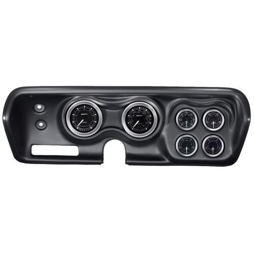 Autometer Direct Fit Dash Kit, Bbody/Chrgr/Gtx/Rdrnr/Sat 71-74, Rpm/Mph/Fuel/Oilp/Wtmp/Bat, Chrn, Ch