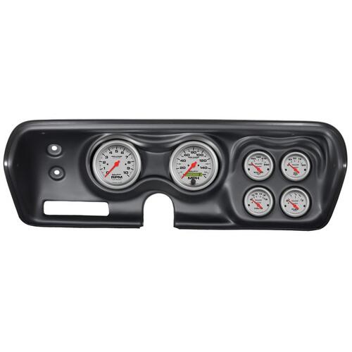Autometer Direct Fit Dash Kit, Bbody/Chrgr/Gtx/Rdrnr/Sat 71-74, Rpm/Mph/Fuel/Oilp/Wtmp/Bat, Ul, Ultr
