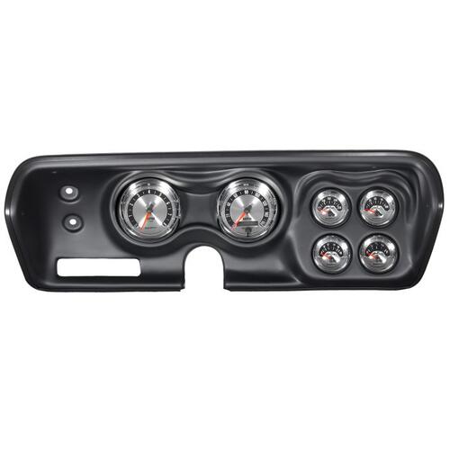 Autometer Direct Fit Dash Kit, Bbody/Chrgr/Gtx/Rdrnr/Sat 71-74, Rpm/Mph/Fuel/Oilp/Wtmp/Bat, Am, Amer