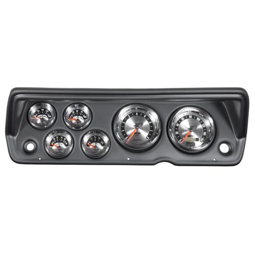 Autometer Direct Fit Dash Kit, Abody/Duster/Demon/Dart 70-76, Tach/Mph/Fuel/Oilp/Wtmp/Volt, Am, Amer