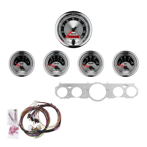 Autometer Direct Fit Dash Kit, Mustang 65-66, Mph/Fuel/Oilp/Wtmp/Bat, Am, American Muscle