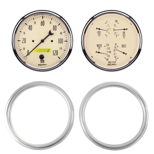Autometer Direct Fit Dash Kit, 2 Pc, Chevy Truck 47-53, 2 X 5", Antique Beige, Antique Beige