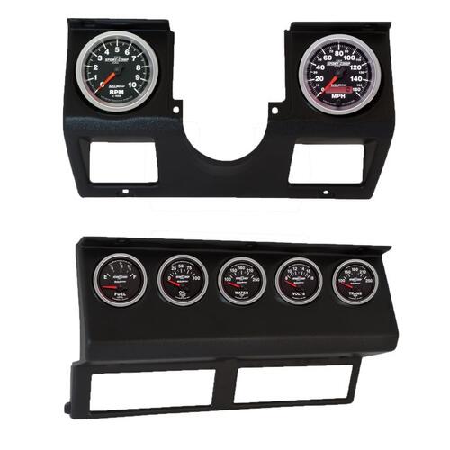 Autometer Direct Fit Dash Kit, Wrangler (Yj) 87-96, Tach/Mph/Fuel/Oilp/Wtmp/Volt/Trans, Sport-Comp I