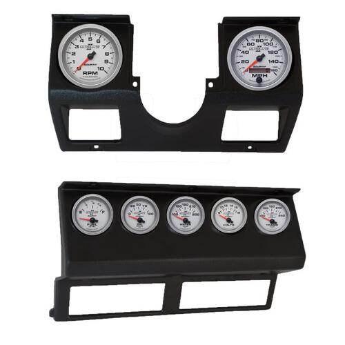 Autometer Direct Fit Dash Kit, Wrangler (Yj) 87-96, Tach/Mph/Fuel/Oilp/Wtmp/Volt/Trans, Ultra-Lite I