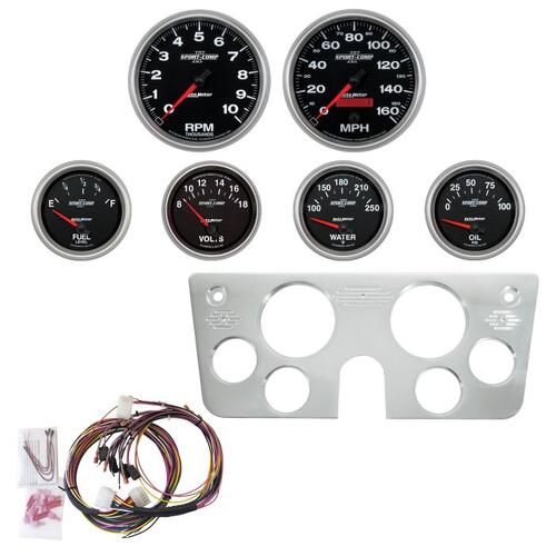 Autometer Direct Fit Dash Kit, Chevy Truck 67-72, 2 X 5", 4 X 2-5/8", Sport-Comp Ii, Sport-Comp Ii