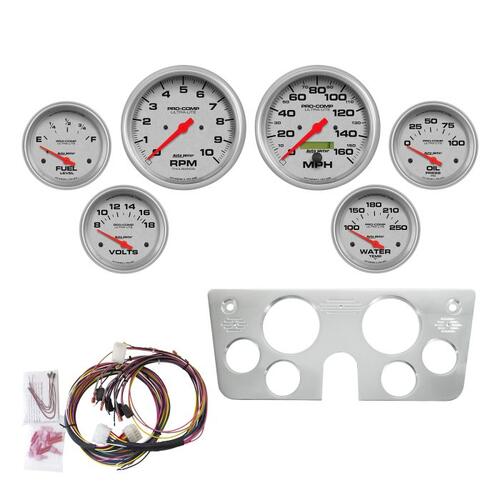 Autometer Direct Fit Dash Kit, Chevy Truck 67-72, Tach/Mph/Fuel/Oilp/Wtmp/Volt, Ultra-Lite, Ultra-Li