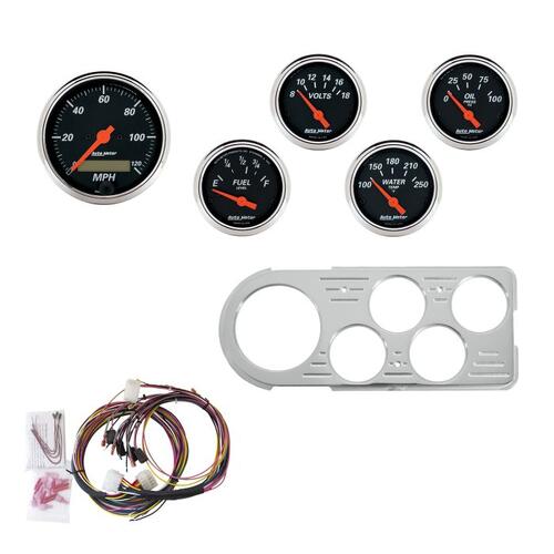 Autometer Direct Fit Dash Kit, Ford Truck 48-50, Mph/Fuel/Oilp/Wtmp/Bat, Db, Designer Black