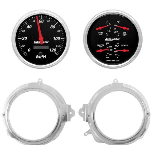 Autometer Direct Fit Dash Kit, 2 Pc, Camaro/Firebird 67-68, 2 X 5" Sr Bezel Designer Black, Designer