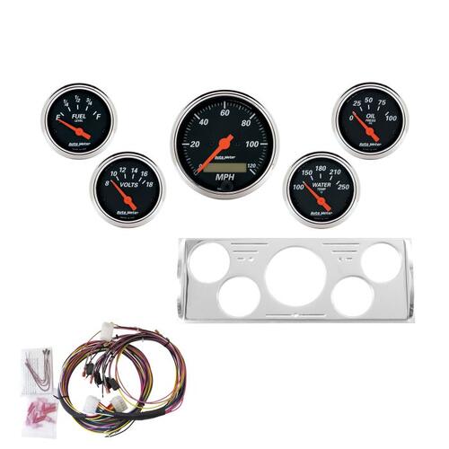 Autometer Direct Fit Dash Kit, Chevy Truck 40-46, Mph/Fuel/Oilp/Wtmp/Bat, Db, Designer Black