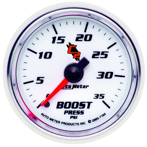 Autometer Gauge, C2, Boost, 2 1/16 in., 35psi, Mechanical, Analog, Each
