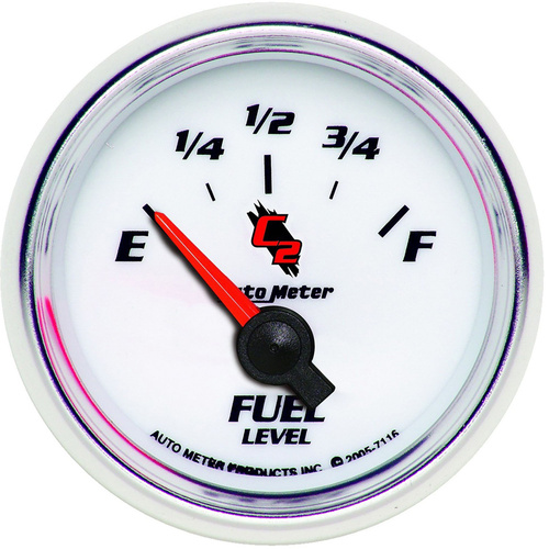 Autometer Gauge, C2, Fuel Level, 2 1/16 in., 240-33 Ohms, Electrical, Each