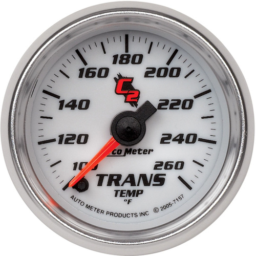 Autometer Gauge, C2, Transmission Temperature, 2 1/16 in., 100-260 Degrees F, Digital Stepper Motor, Analog, Each