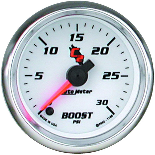 Autometer Gauge, C2, Boost, 2 1/16 in., 30psi, Digital Stepper Motor, Each