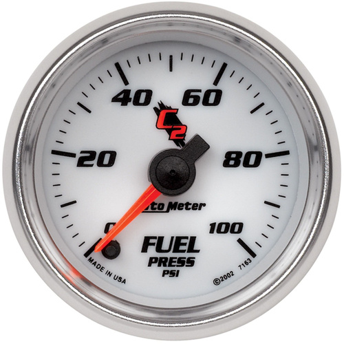Autometer Gauge, C2, Fuel Pressure, 2 1/16 in., 100psi, Digital Stepper Motor, Each