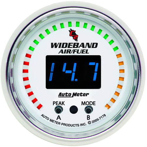 Autometer Gauge, C2, AIR/FUEL RATIO-PRO, 2 1/16 in., 10:1-20:1, Digital w/ Peak & Warn,