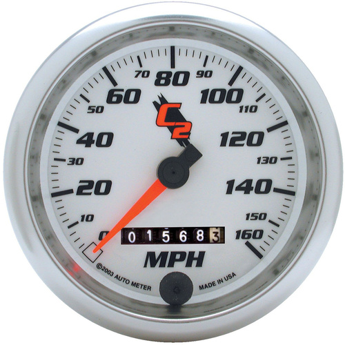 Autometer Gauge, C2, Speedometer 3-3/8 in. 160 mph Mechanical, Each