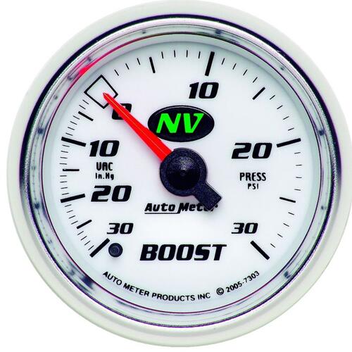 Autometer Gauge, Vac/Boost, 2 1/16", 30Inhg-30Psi, Mechanical, Nv, Nv