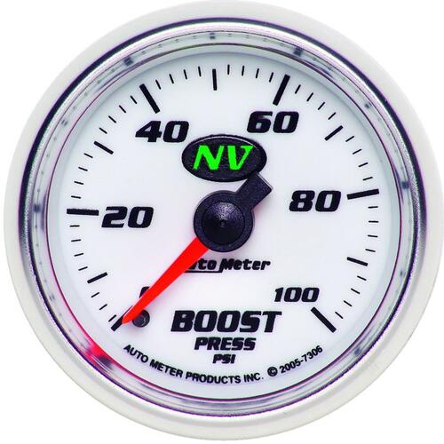 Autometer Gauge, Boost, 2 1/16", 100Psi, Mechanical, Nv, Nv