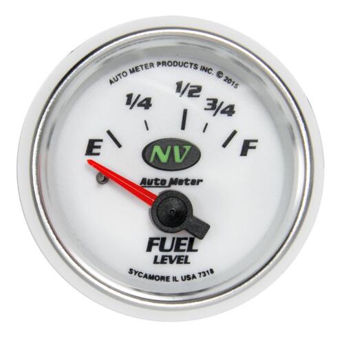 Autometer Gauge, Fuel Level, 2 1/16", 16Ωe To 158Ωf, Elec, Nv, Nv