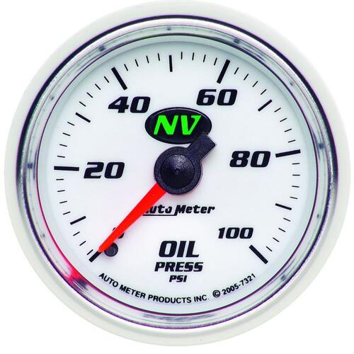 Autometer Gauge, Oil Pressure, 2 1/16", 100Psi, Mechanical, Nv, Nv