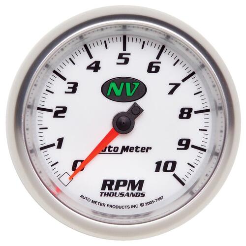 Autometer Gauge, Tachometer, 3 3/8", 10K Rpm, In-Dash, Nv, Nv