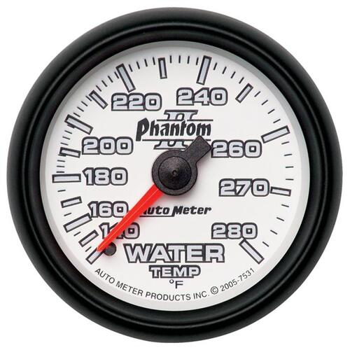Autometer Gauge, Water Temp, 2 1/16", 140-280ºf, Mechanical, Phantom Ii, Phantom Ii
