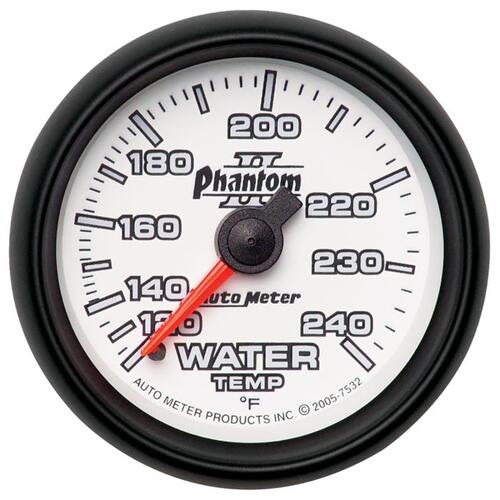 Autometer Gauge, Water Temp, 2 1/16", 120-240ºf, Mechanical, Phantom Ii, Phantom Ii