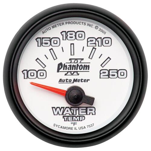 Autometer Gauge, Water Temp, 2 1/16", 100-250ºf, Electric, Phantom Ii, Phantom Ii