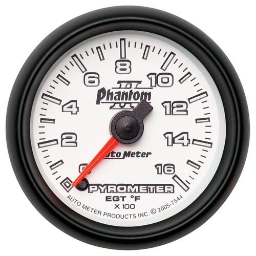 Autometer Gauge, Pyrometer (Egt), 2 1/16", 1600ºf, Digital Stepper Motor, Phantom Ii, Phantom Ii