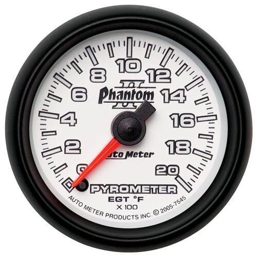 Autometer Gauge, Pyrometer (Egt), 2 1/16", 2000ºf, Digital Stepper Motor, Phantom Ii, Phantom Ii