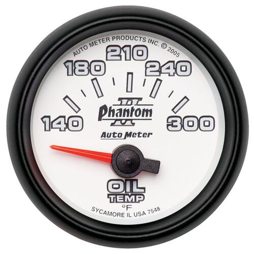 Autometer Gauge, Oil Temp, 2 1/16", 140-300ºf, Electric, Phantom Ii, Phantom Ii