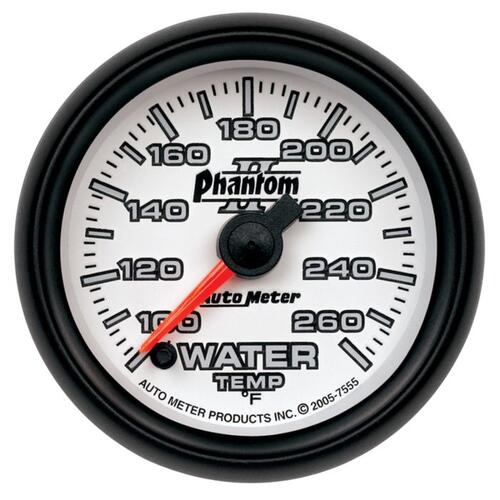 Autometer Gauge, Water Temp, 2 1/16", 100-260ºf, Digital Stepper Motor, Phantom Ii, Phantom Ii