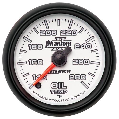 Autometer Gauge, Oil Temp, 2 1/16", 140-280ºf, Digital Stepper Motor, Phantom Ii, Phantom Ii