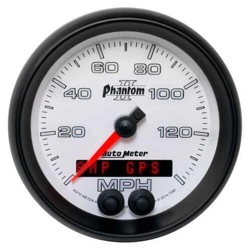 Autometer Gauge, Speedometer, 3 3/8", 140Mph, Gps, Phantom Ii, Phantom Ii